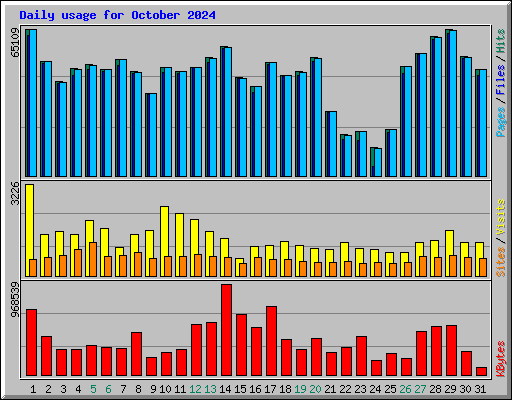 Daily usage for October 2024