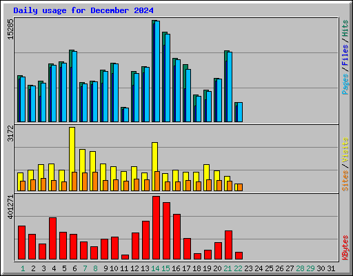 Daily usage for December 2024