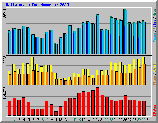 Daily usage for November 2025