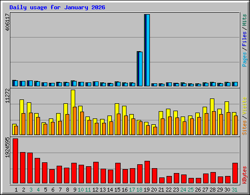 Daily usage for January 2026