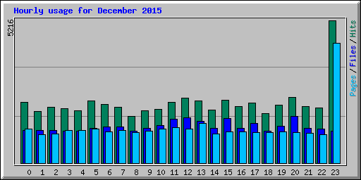 Hourly usage for December 2015