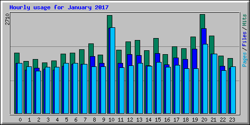 Hourly usage for January 2017