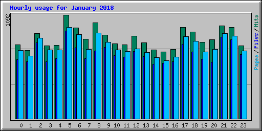 Hourly usage for January 2018