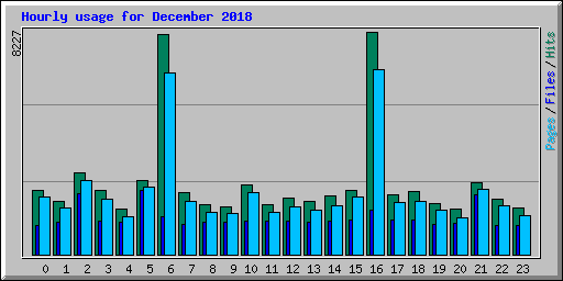 Hourly usage for December 2018