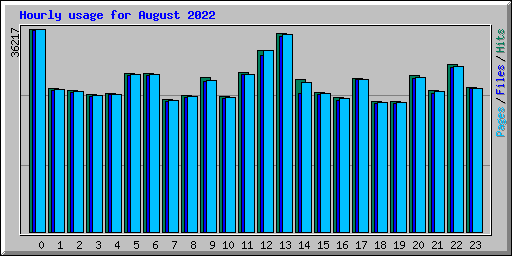 Hourly usage for August 2022