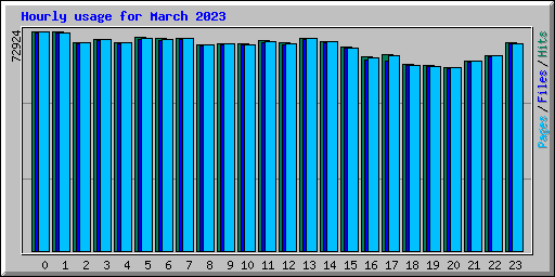 Hourly usage for March 2023