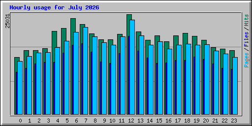 Hourly usage for July 2026